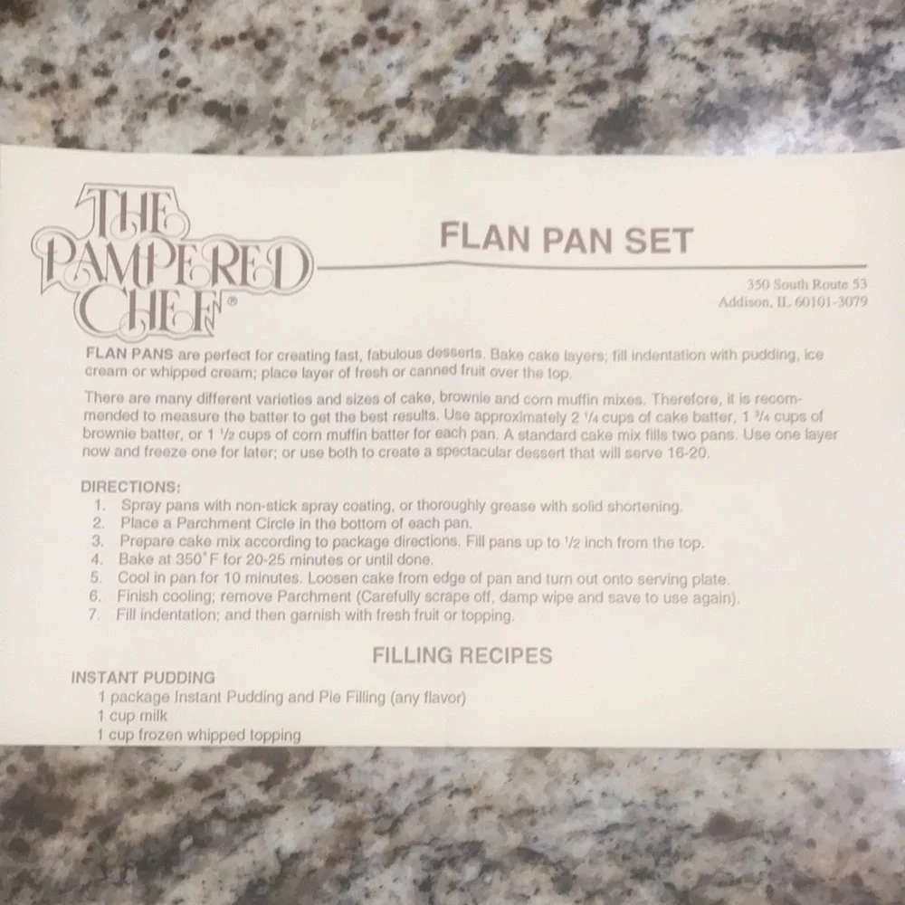 Pampered Chef Bundle - Flan Pan 2 Piece Set, 2 Measure Cups & Fondue Set